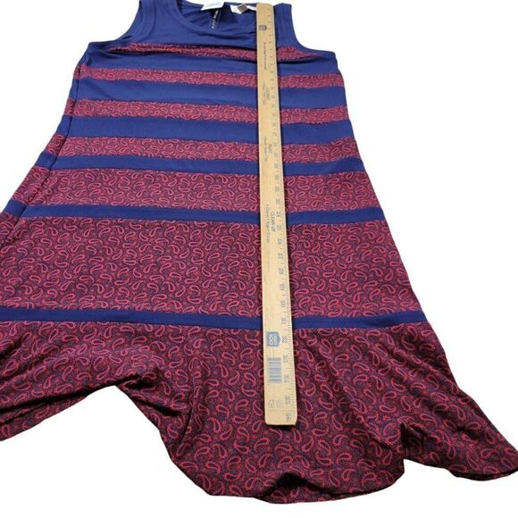 Michael Kors Dress Womens 0X Blue Red Paisley Paneled Shift Sleeveless Tags - Picture 4 of 8